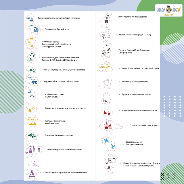 Стол-карта с пазлами "Россия в деталях" интерактивный