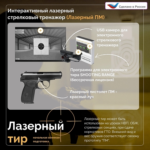 Интерактивный лазерный стрелковый тренажер (Лазерный ПМ)