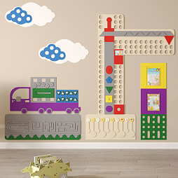 Развивающая настенная панель мобильная "Инженерия и логика" миди, мягкий полимер