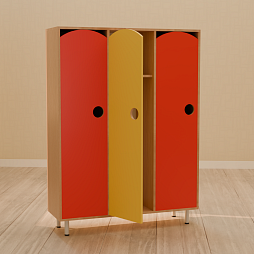 Шкафчик 3-секционный для детского сада