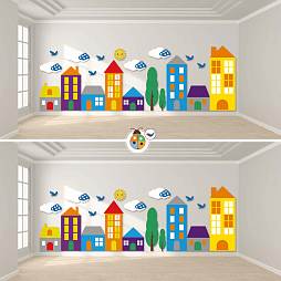 Развивающая настенная панель мобильная "Город", мягкий полимер