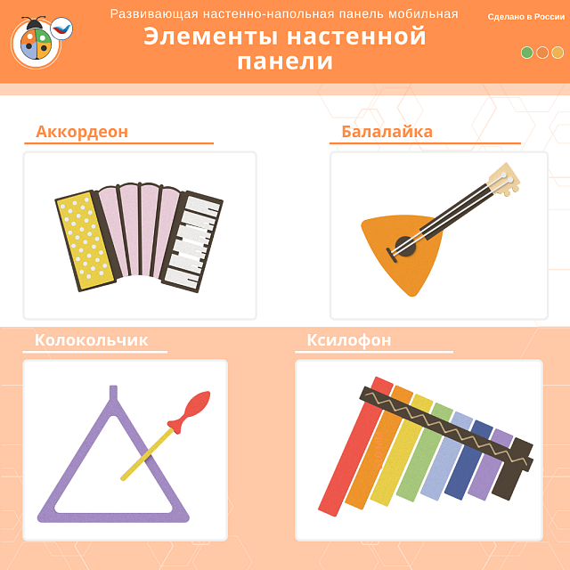Настенная развивающая панель мобильная “Музыканты”
