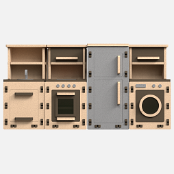 Игровой развивающий модуль с бизи элементами "Кухня"