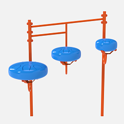 Элемент музыкальной площадки "Мелодия" - тройной глюкофон (палочки для игры в комплекте)