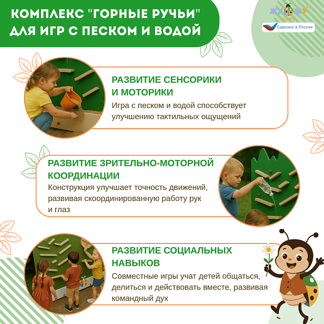 Интерактивный комплекс "Горные ручьи" для игр с песком и водой