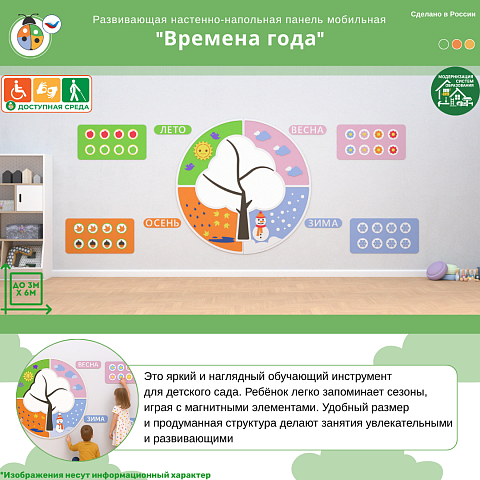 Развивающая настенная панель мобильная “Времена года”