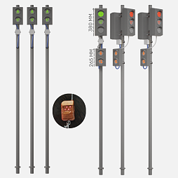 Набор светодиодных светофоров "Т-образный перекресток" стационарный 2.0