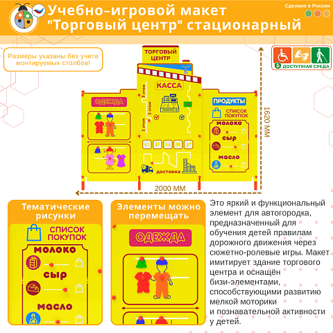 Учебно-игровой макет "Торговый центр" стационарный
