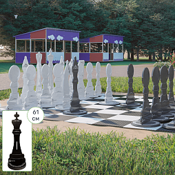 Шахматные фигуры Жу-Жу напольные с защелкой "Большие", король 610 мм (бело-серые) 32 шт