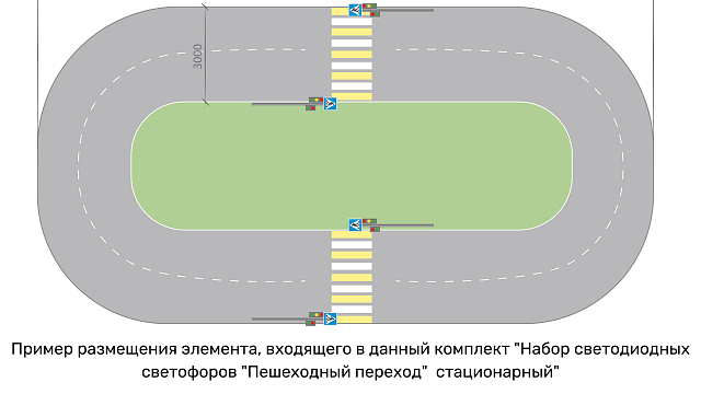 Зона ПДД с электропроводкой Пешеходная тематика
