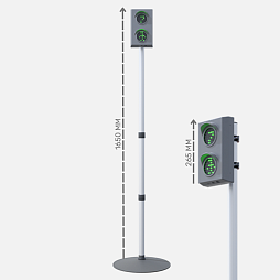 Светофор "Патрионика" пешеходный (двухсекционный) с пультом, мобильный