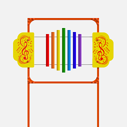 Элемент музыкальной площадки "Этюд" - вертикальный металлофон