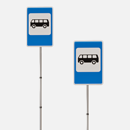 Знак дорожный "Место остановки автобуса" ПВХ 5.16 на стойке с основанием светоотражающий