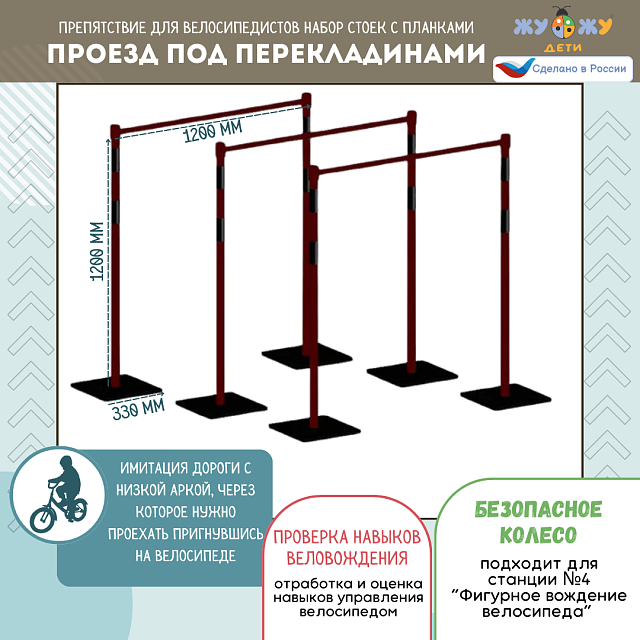 Комплект препятствий "Безопасное колесо" для велосипедистов №1 