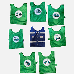 Набор детских ролевых жилетов по ПДД (пешеходы и водители), размер L