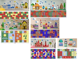 Напольно-настенная развивающая панель в комплекте, ЖУ-ЖУ-НП0001