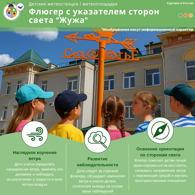 Флюгер с указателем сторон света "Жужа"