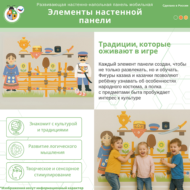 Развивающая настенная панель мобильная "Казак и Казачка" 