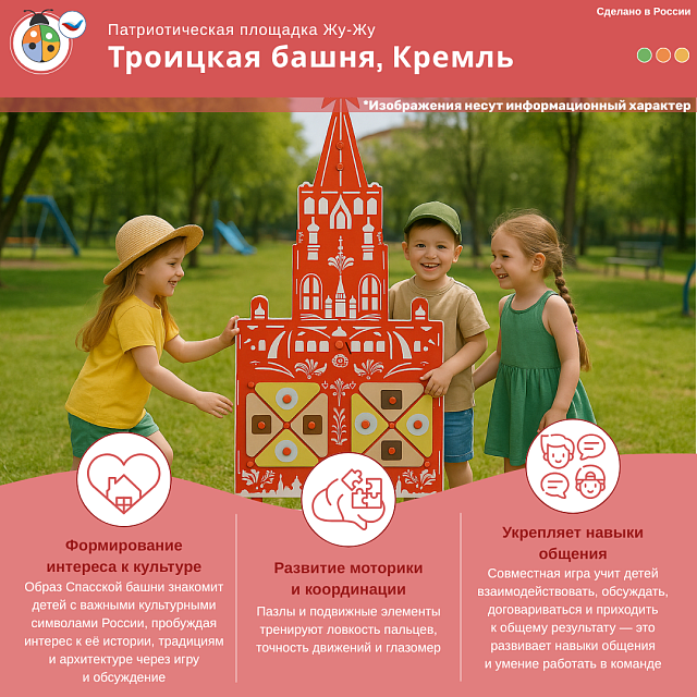 Элемент патриотической площадки "Жу-Жу" - Троицкая башня, Кремль