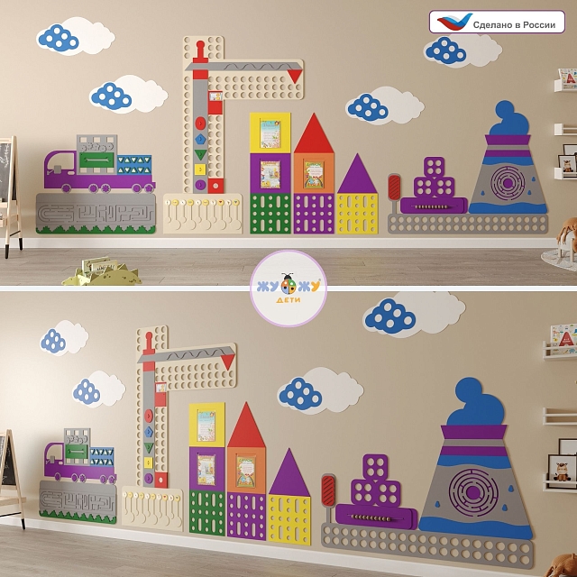 Развивающая настенная панель мобильная "Инженерия и логика" макси, мягкий полимер