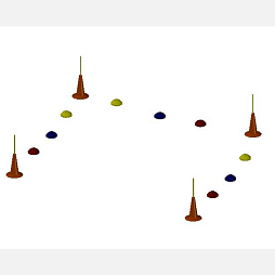 Препятствие "Разворот в ограниченном пространстве", набор фишек