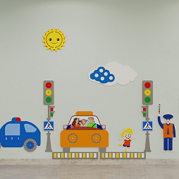 Развивающая настенная панель мобильная "ПДД" мини, комплект