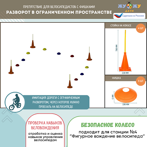 Препятствие "Разворот в ограниченном пространстве", набор фишек