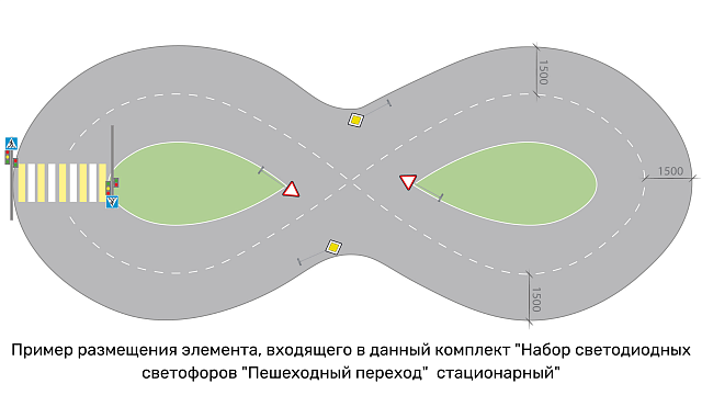 Зона ПДД с электропроводкой Пешеходная тематика