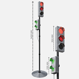 Светофор "Стандарт Плюс" пешеходно-транспортный с таймером и анимацией на стойке с основанием