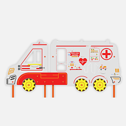 Уличный бизиборд по ПДД "Скорая помощь" стационарный