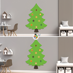 Многофункциональная развивающая настенная панель "Времена года на елке"