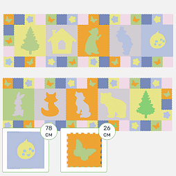 Напольная панель-конструктор "Серия сказки: Колобок", мягкий коврик