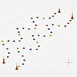 Препятствие для велосипедистов "Змейка 4 конуса", набор фишек