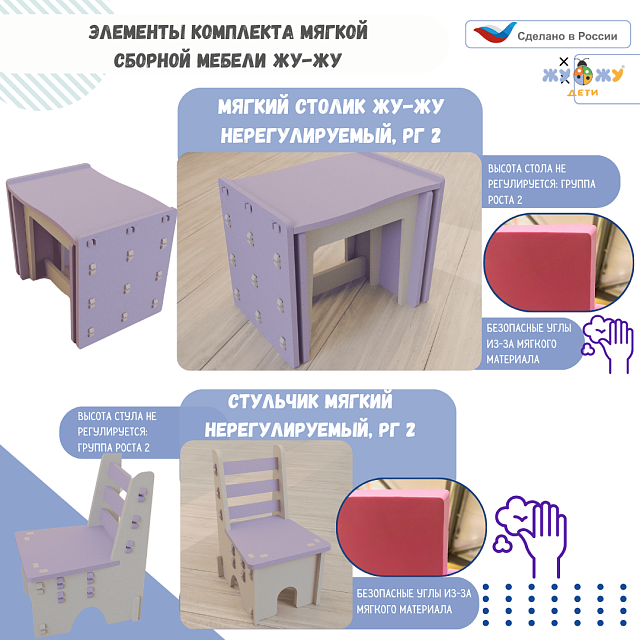 Комплект мягкой сборной мебели Жу-Жу для класса нерегулируемый, дизайн серия «Космос»