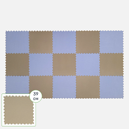 Коврик конструктор для игр и ползания "Жу-Жу", 15 клеток 390 мм, голубо-серый