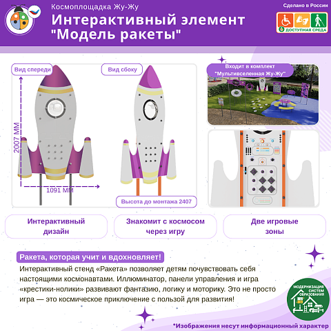 Космоплощадка Жу-Жу: интерактивный элемент "Модель ракеты"