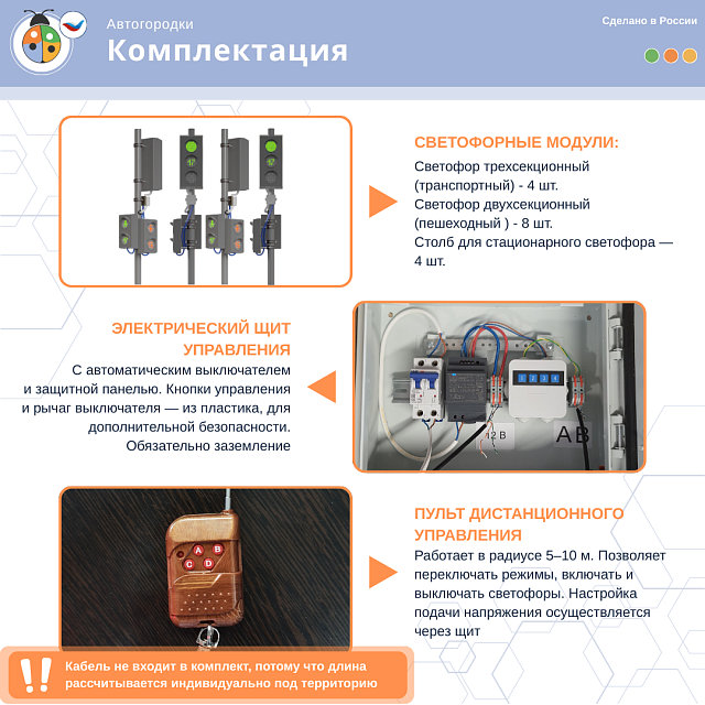 Набор светодиодных светофоров "Четырехсторонний перекресток" стационарный 2.0