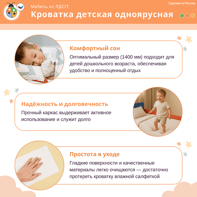 Кроватка детская одноярусная
