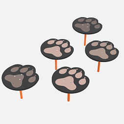 Полоса препятствий детская "Следы животных - Волк", сложность 2