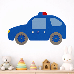 Элемент настенной панели "Машина синяя", мягкий полимер