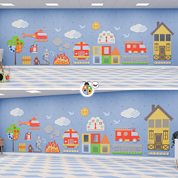 Развивающая настенная панель мобильная "Пожарная безопасность", комплект