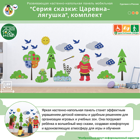 Развивающая настенная панель мобильная "Серия сказки: Царевна-лягушка", комплект