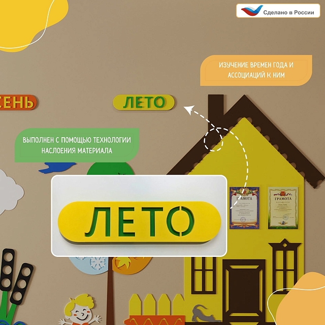 Элемент настенной панели табличка "Лето", мягкий полимер