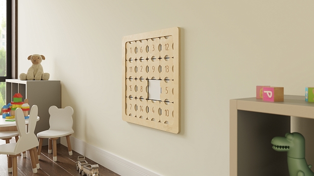 Настенная логическая игра "Пятнашки" с магнитами, фанера, акционная