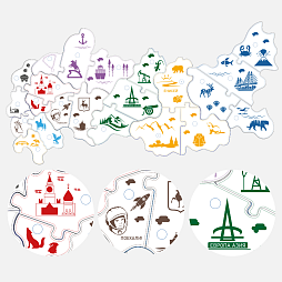 Стол-карта с пазлами "Россия в деталях" интерактивный