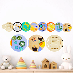 Настенная развивающая панель "Гусеница" с интерактивными элементами, мягкий полимер