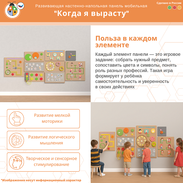 Развивающая настенная панель  “Когда я вырасту”