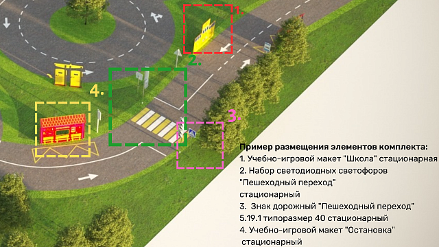 Зона ПДД с электропроводкой Пешеходная тематика
