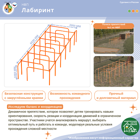 Уличное препятствие для НВП и ОБЖ: "Лабиринт"