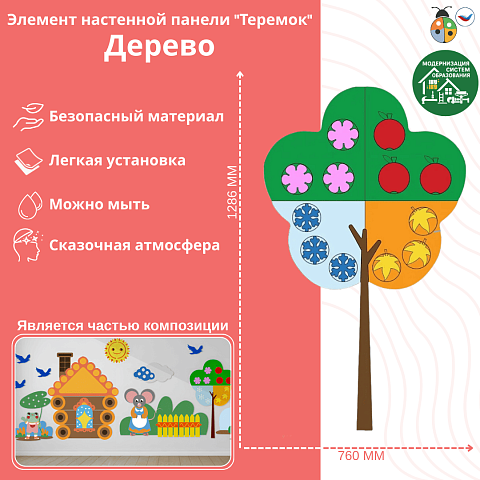 Элемент настенной панели "Дерево" универсальный